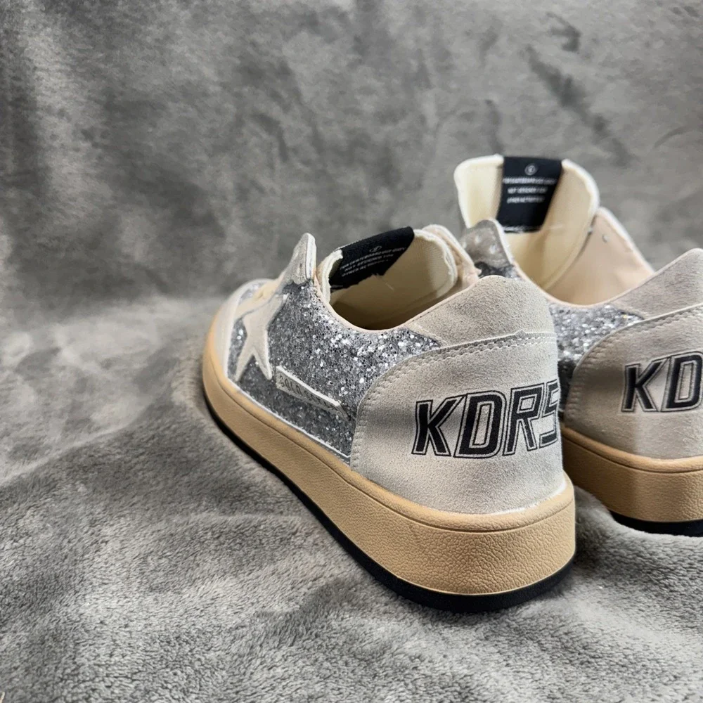 Golden Sneakers Gold S Star Women 7.5 EU 24 Glitter Skateboarding - Picture 11 of 12